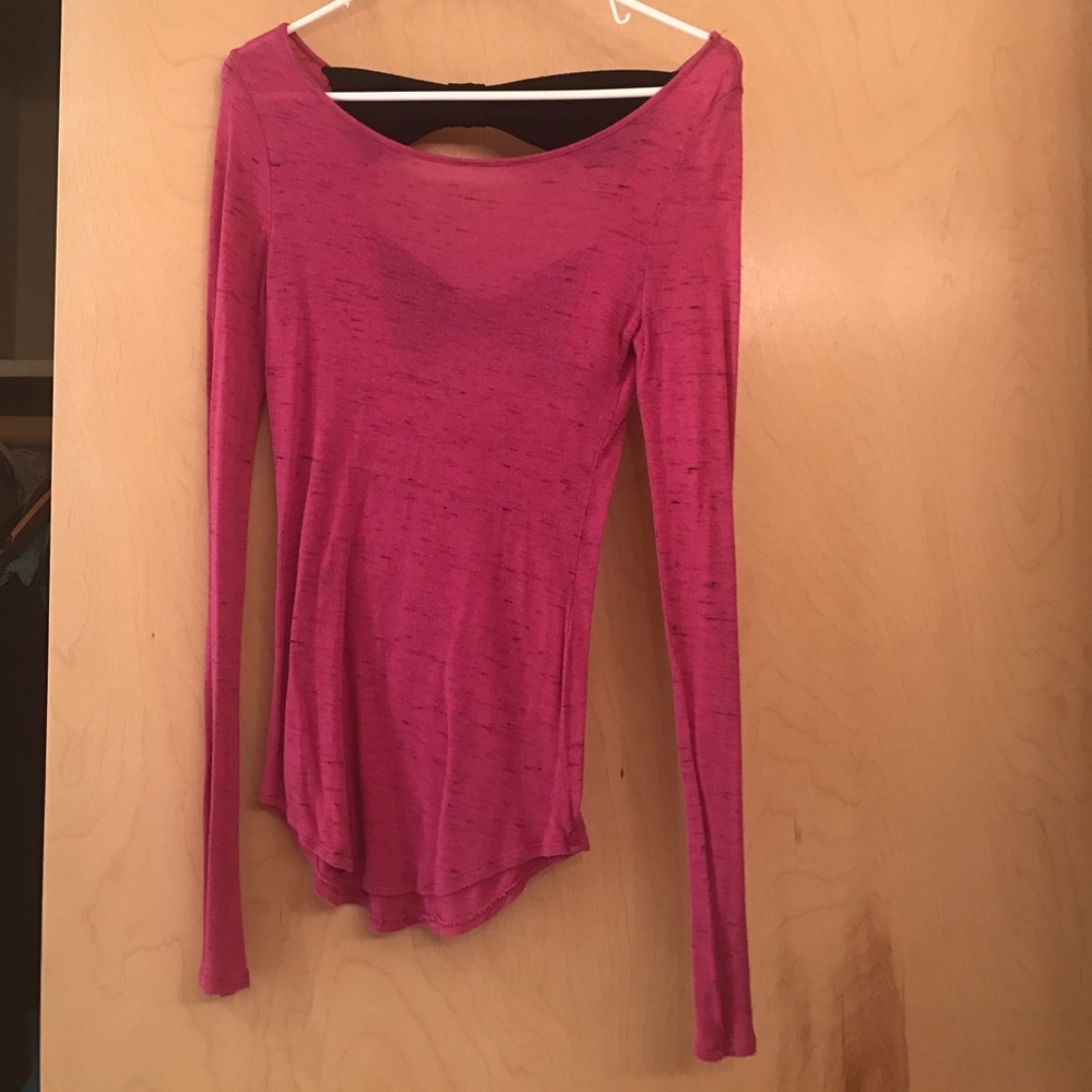 Pink and black long sleeve shirt