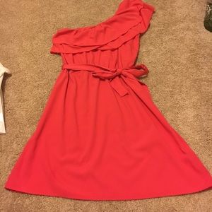 CORAL ONE SHOULDER DRESS
