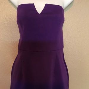 Purple strapless dress