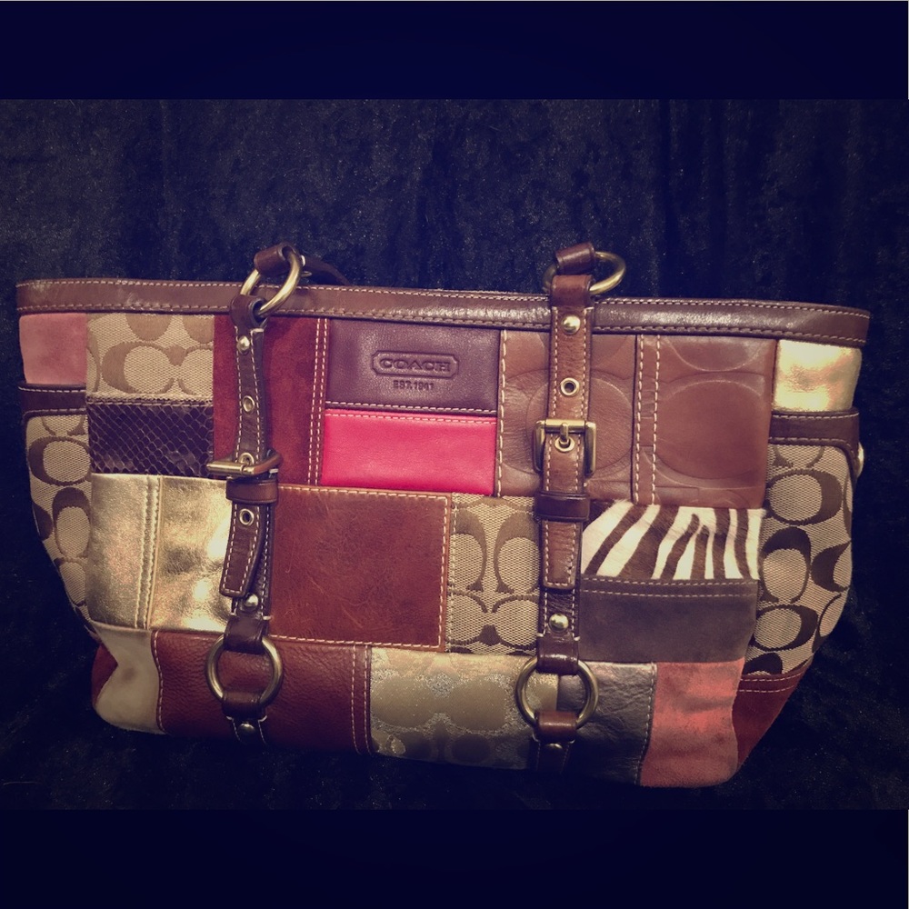 AUTHENTIC COACH patchwork handbag purse.