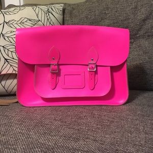 Neon pink Cambridge work/school tote bag