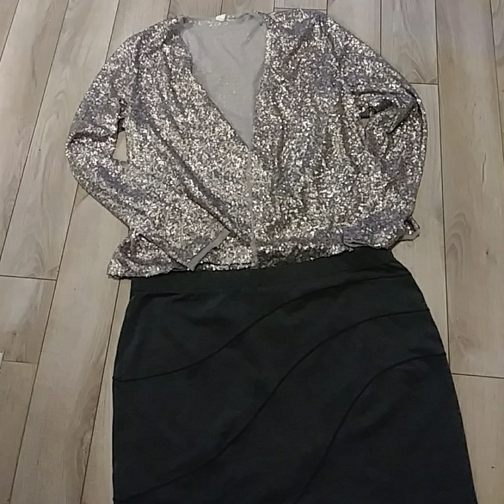 Simply Vera Vera Wang skirt and Sequin Sweater