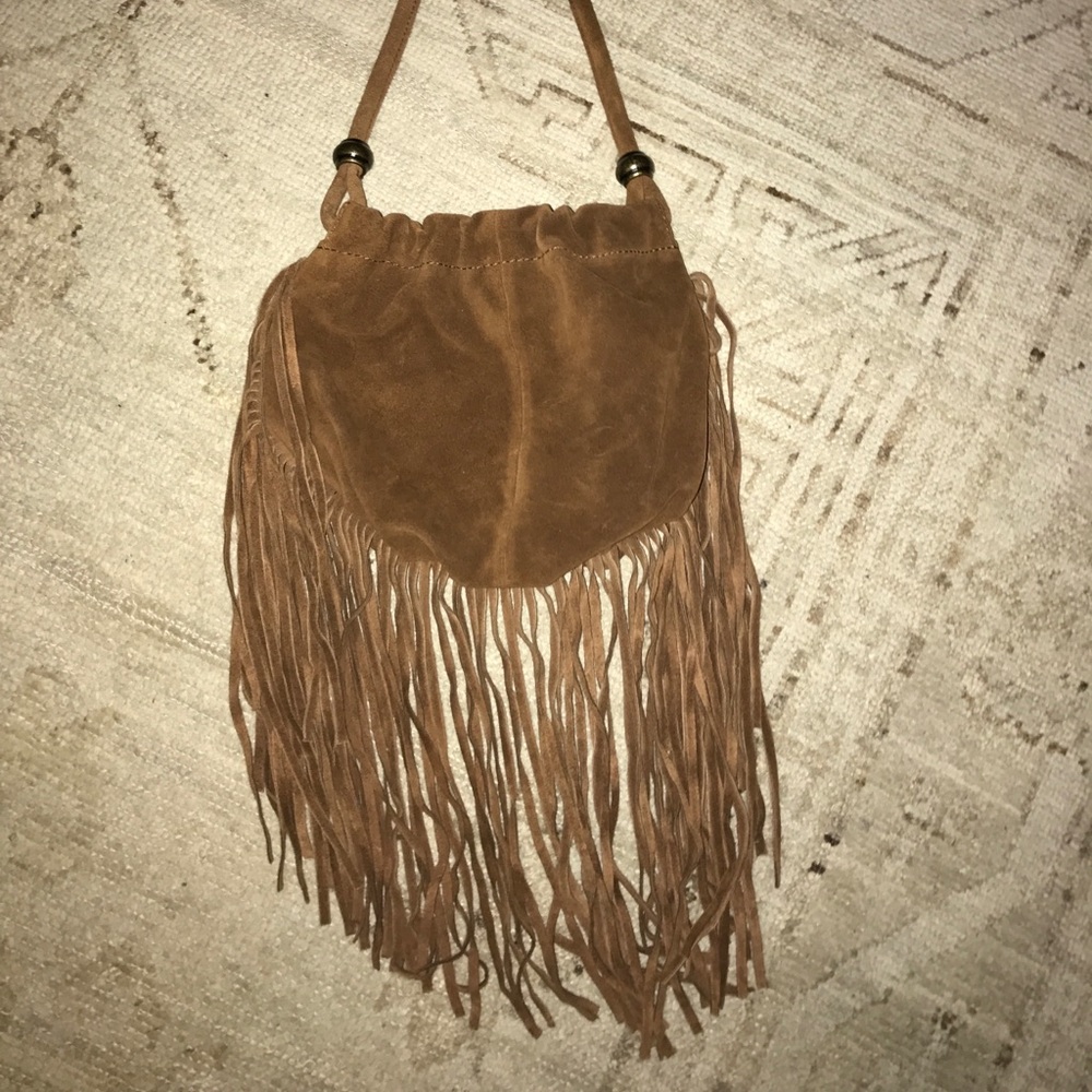 Suede Fringe Crossbody