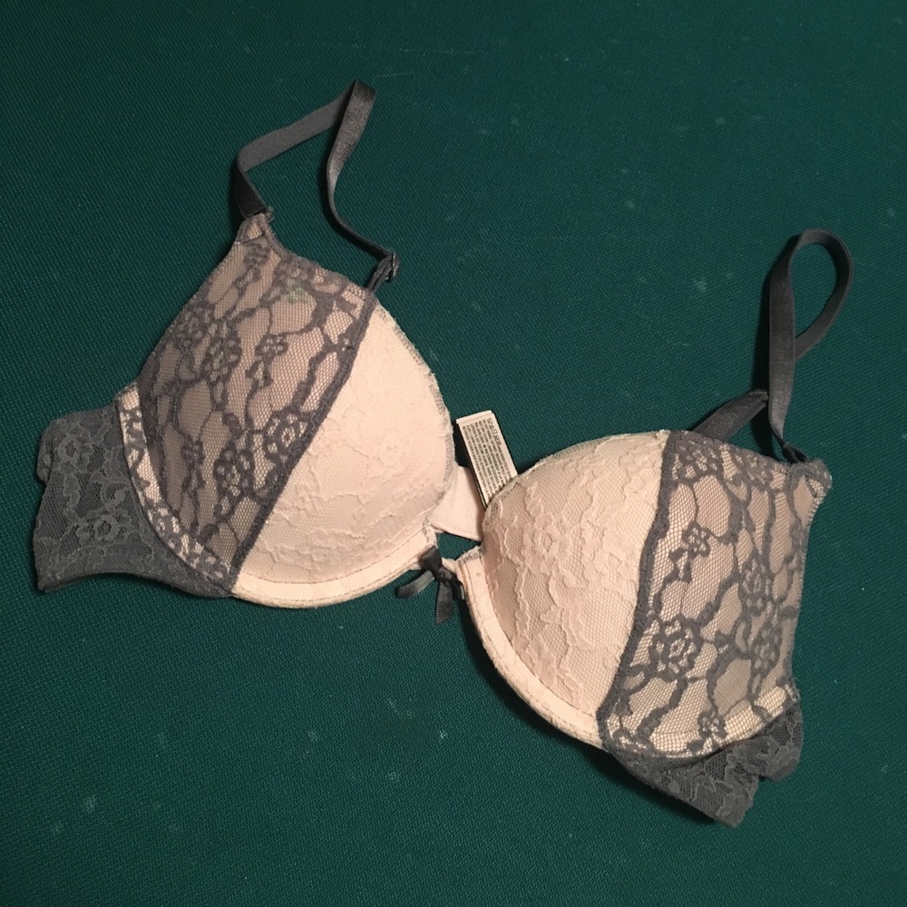 Lace Pink and Gray Victoria's Secret Bra
