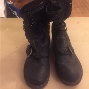 Miss Sixty black slouchy motorcycle boots