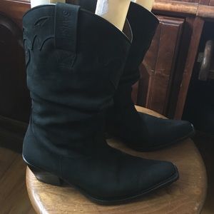 Sancho Black Leather Cowboy Boots Made in Spain