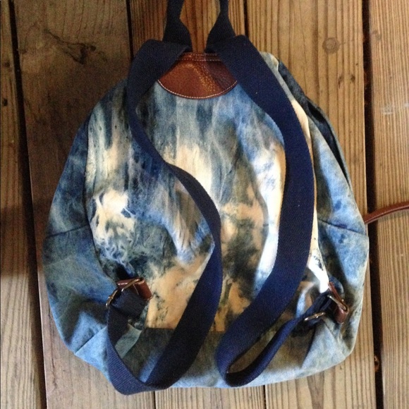 Stone-Washed Denim Style Cloth Backpack - Picture 3 of 4