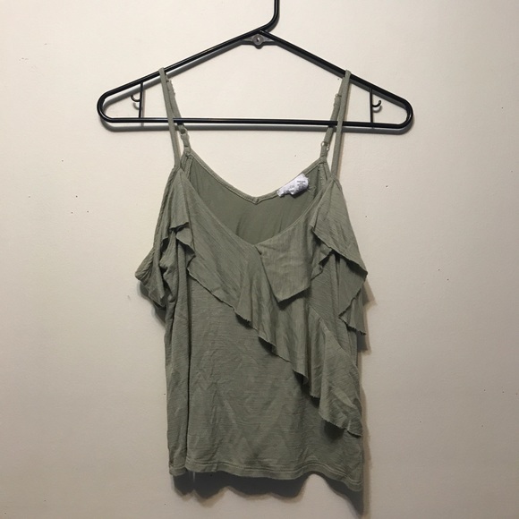 Green Ruffled Top - Picture 1 of 2