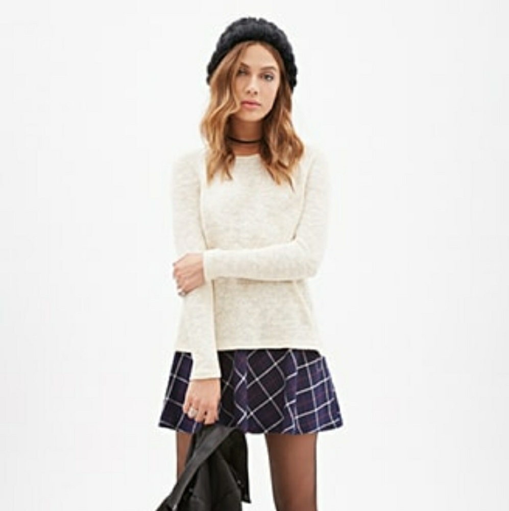 NWT F21 Textured Raglan Knit Sweater