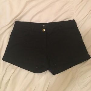 Basic Black Denim Shorts