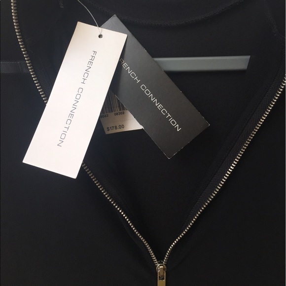 NWT French Connection Mesh Cut-out Bodycon Dress - Picture 6 of 8