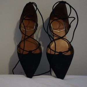 Zara Black Suede Flats