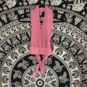 Pink Halter Crop Top