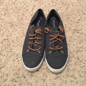 Navy canvas sneakers