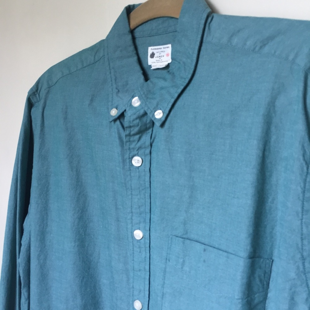 Green J Crew Button Down Shirt