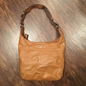 Coach Luggage-colored Leather Hobo