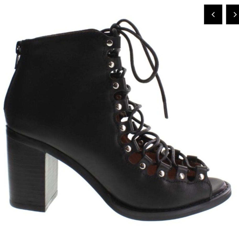 New Jeffrey Campbell Cordova Black Leather Bootie