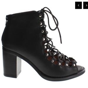 New Jeffrey Campbell Cordova Black Leather Bootie