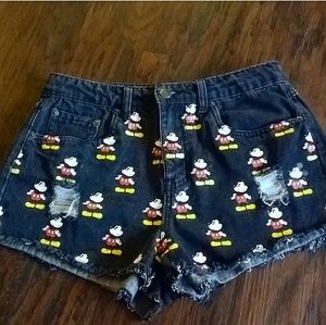 Mickey Mouse Print Shorts