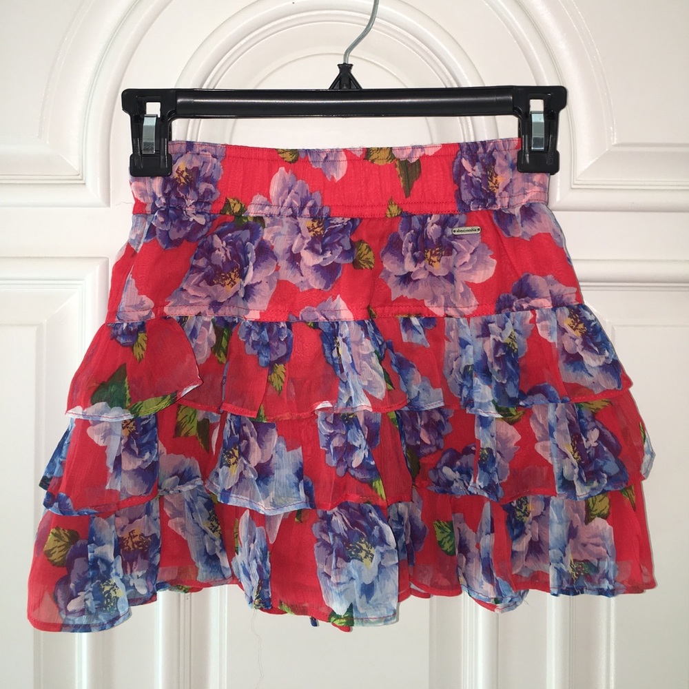 Abercrombie floral ruffle skirt