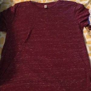 A nice tshirt. It's red & has white speckles