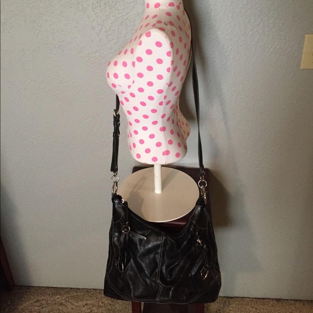 Black Leather Crossbody Purse.