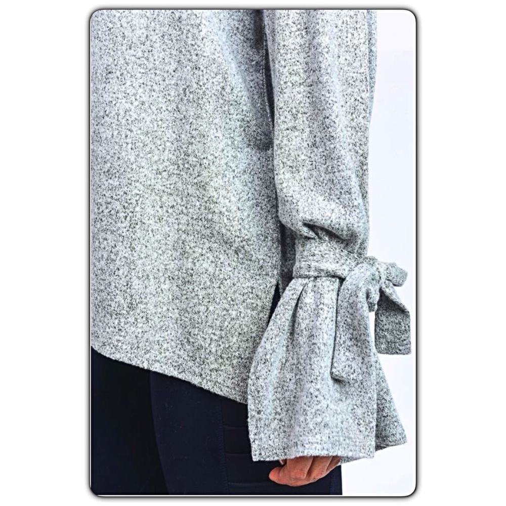 Feminine Soft Chic Tie Wrist Tunic Top SM sold - Picture 4 of 6