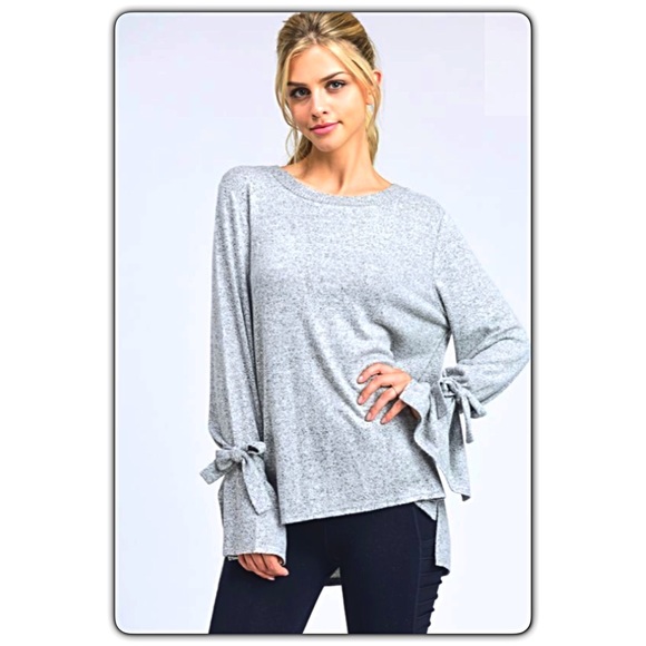 Feminine Soft Chic Tie Wrist Tunic Top SM sold - Picture 3 of 6