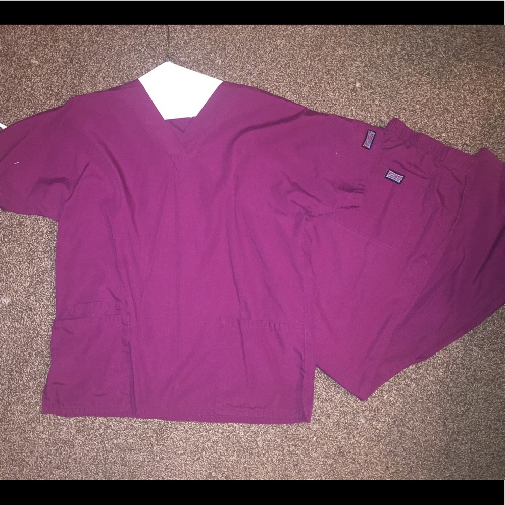 Cherokee maroon scrubs.