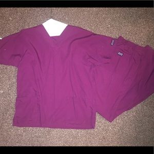 Cherokee maroon scrubs.
