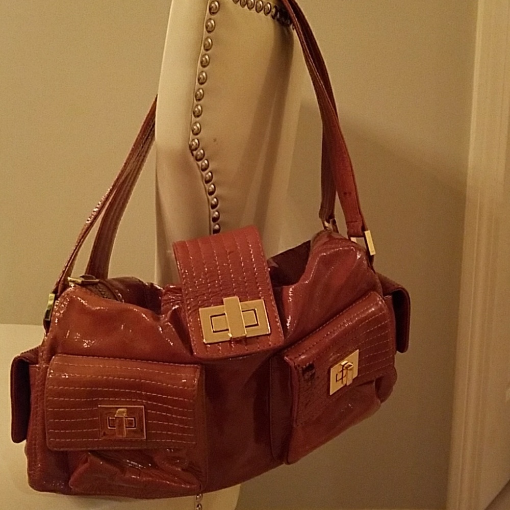Kooba patent leather shoulder bag