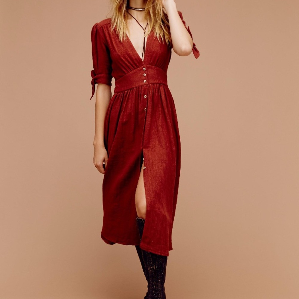 Free People Love of My Life Midi Red