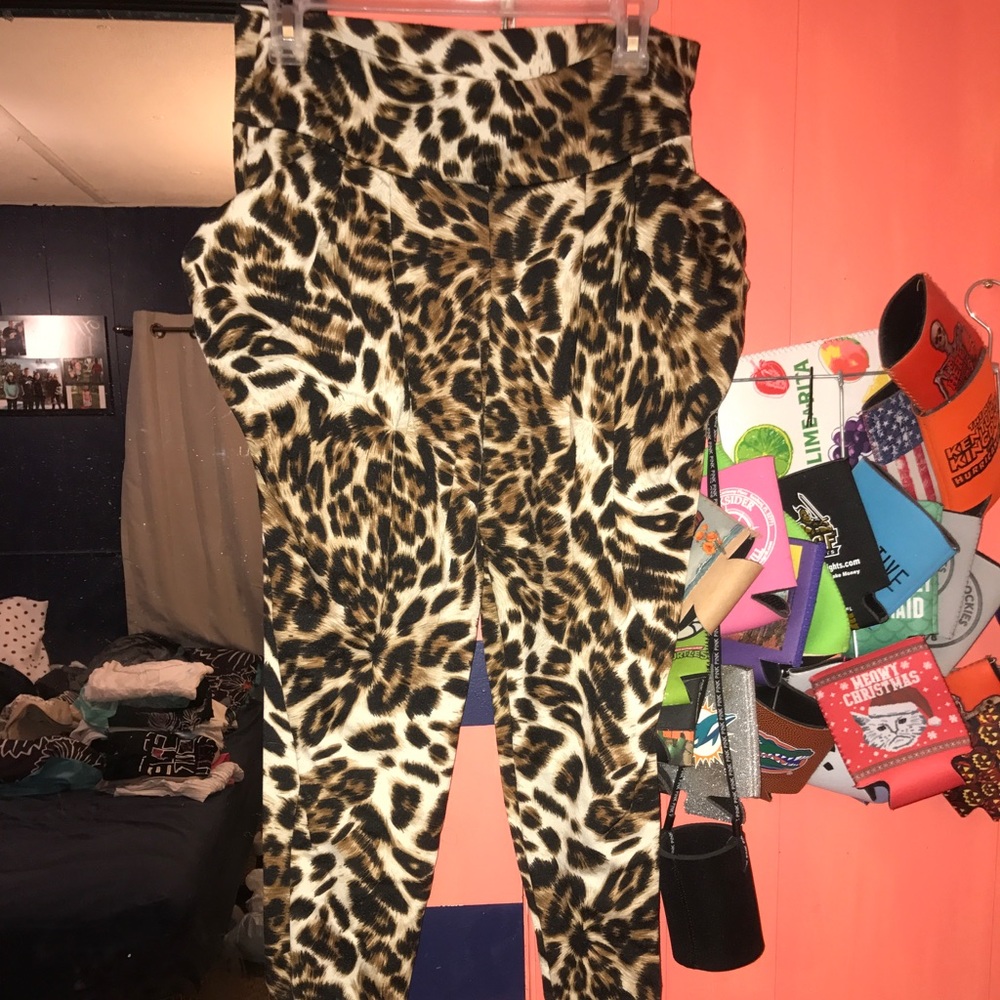 Leopard pants.