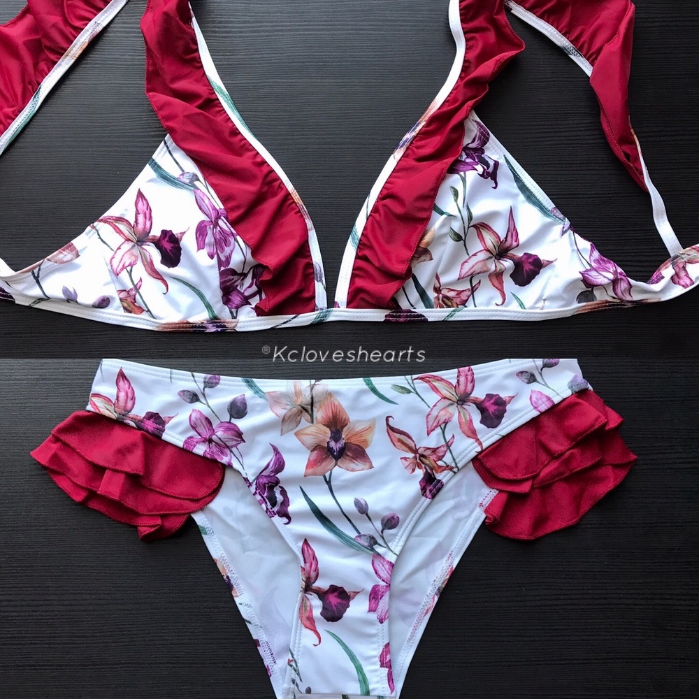 Floral Ruffle Bikini - Picture 2 of 2