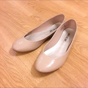Nude Faux Patent Leather Flats