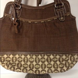 Fossil purse shoulder bag brown wicker