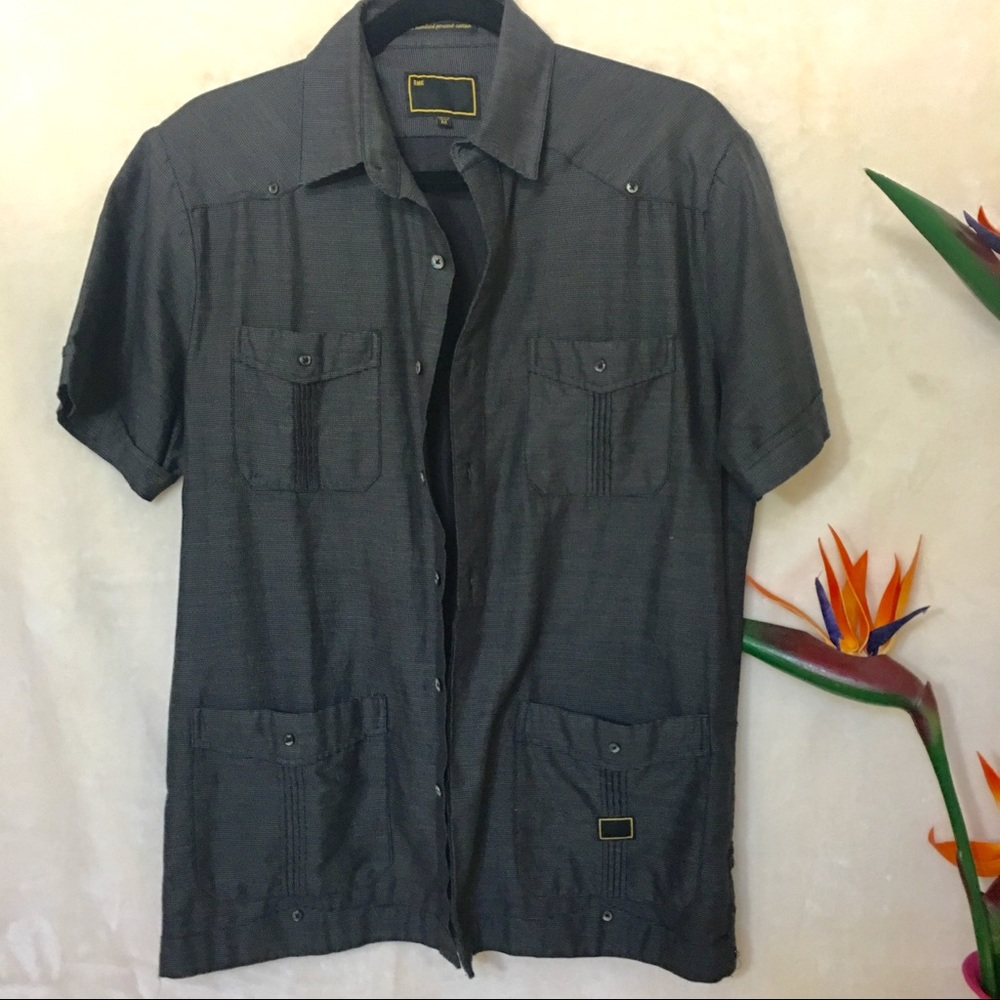RMK Short Sleeve 4 Pocket Shirt Gray Size M Men.