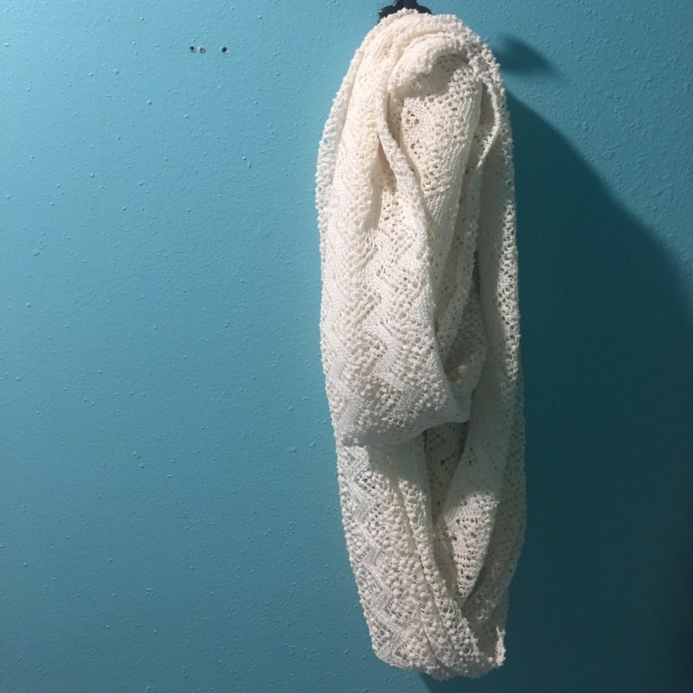 Cream infinity scarf.