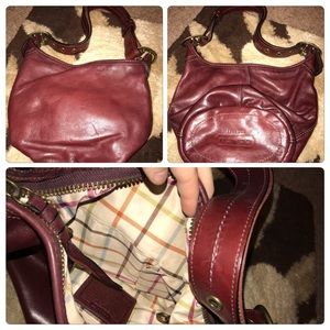 Burgundy coach purse