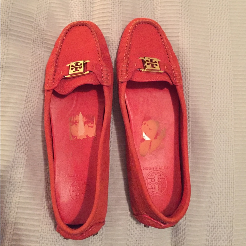 Unique orange Tory Burch loafers