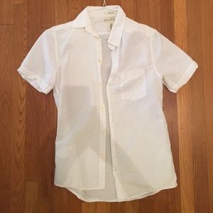 H&M White Rainbow Confetti short SleeveButton Down