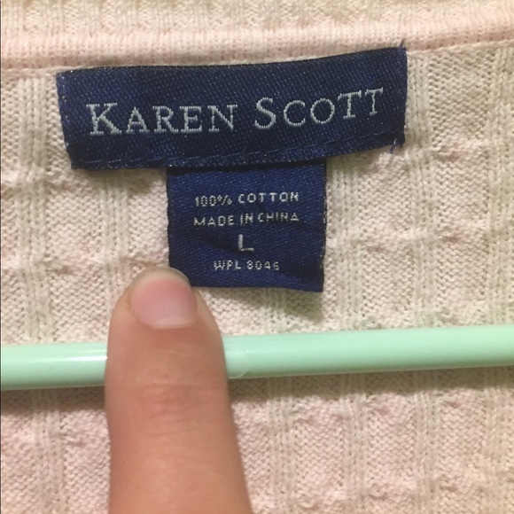 Karen Scott pink sweater (L) - Picture 3 of 5