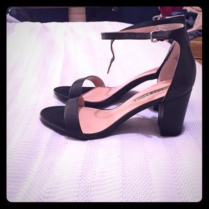 Stack heeled ankle strap shoes!