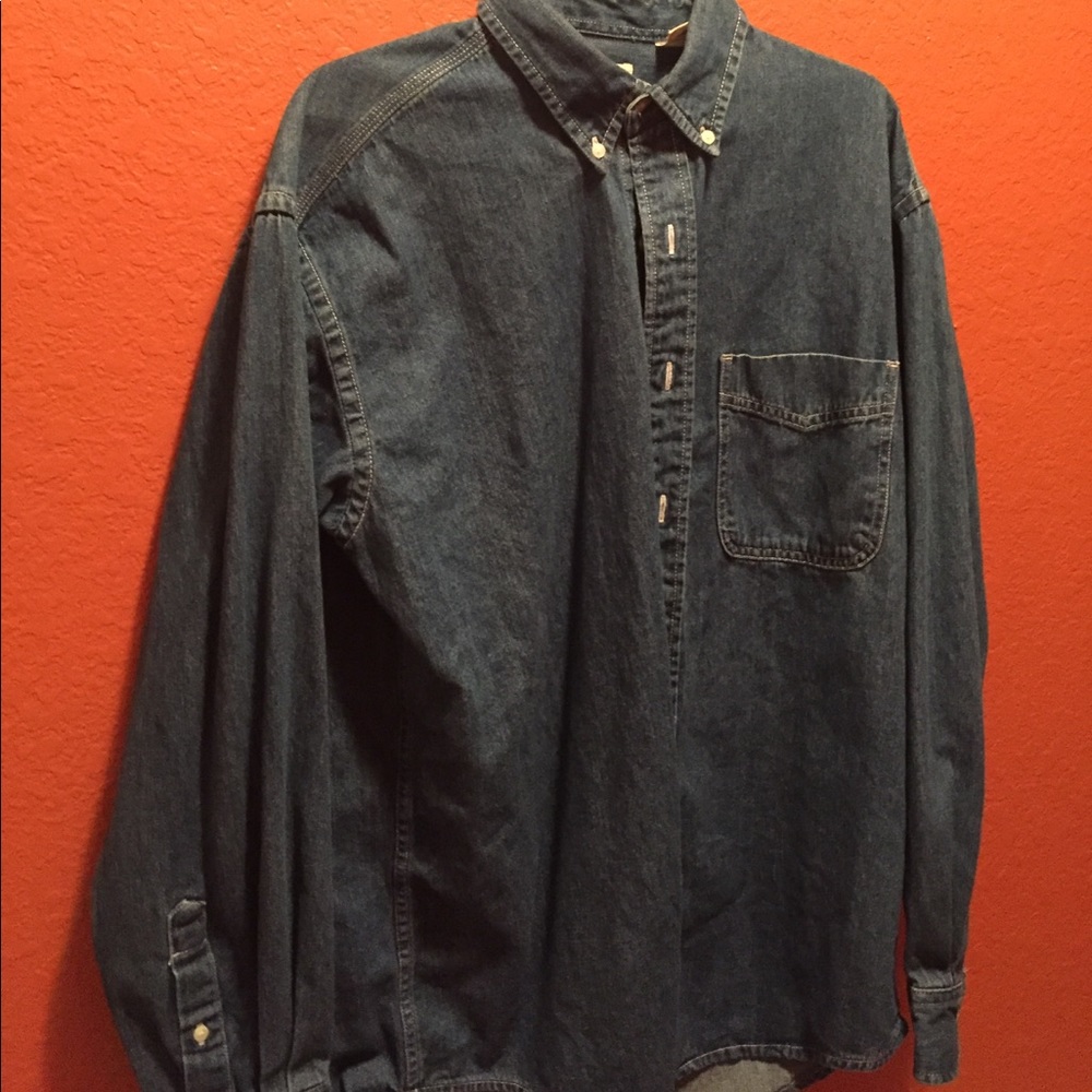 St. John's bay men's long sleeve denim shirt.