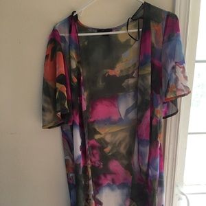 Floral long cardigan/kimono