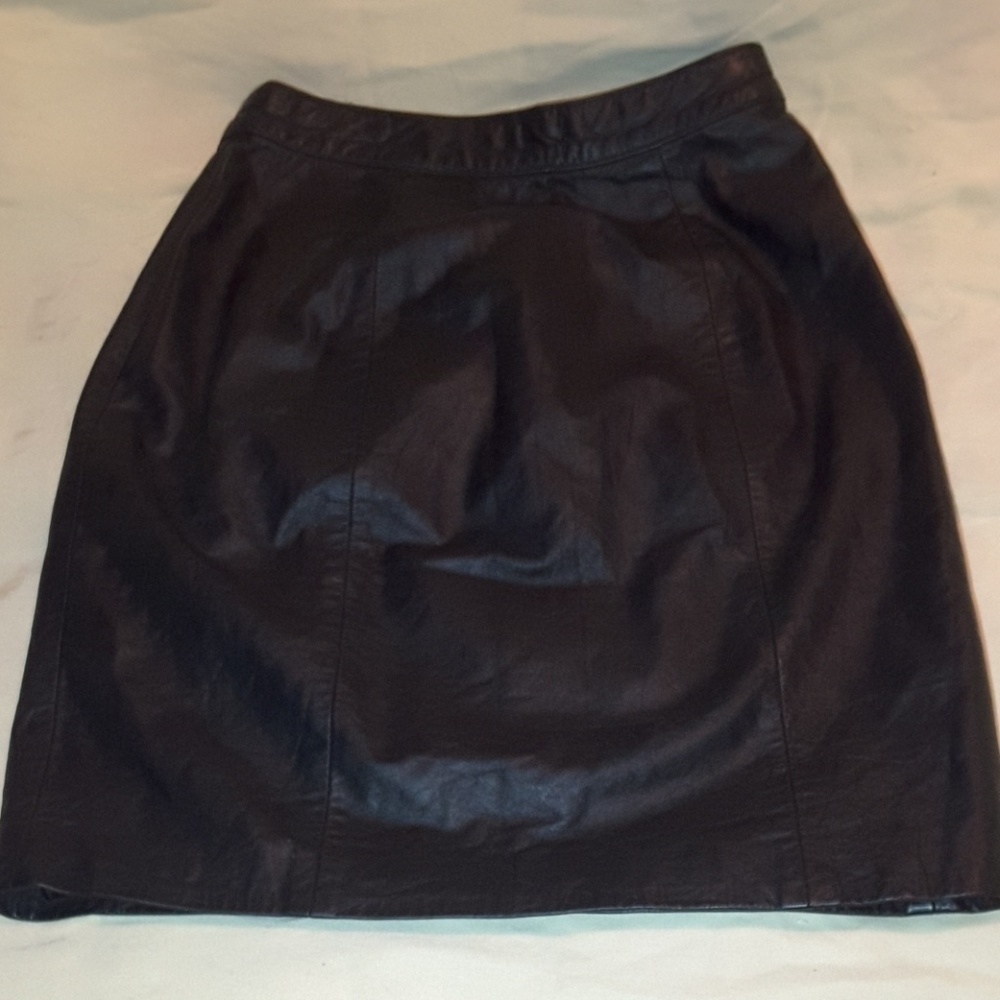 Leather skirt,  Byrne's & Baker, vintage, mini