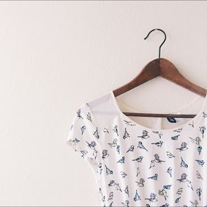 Cream Bird Dress