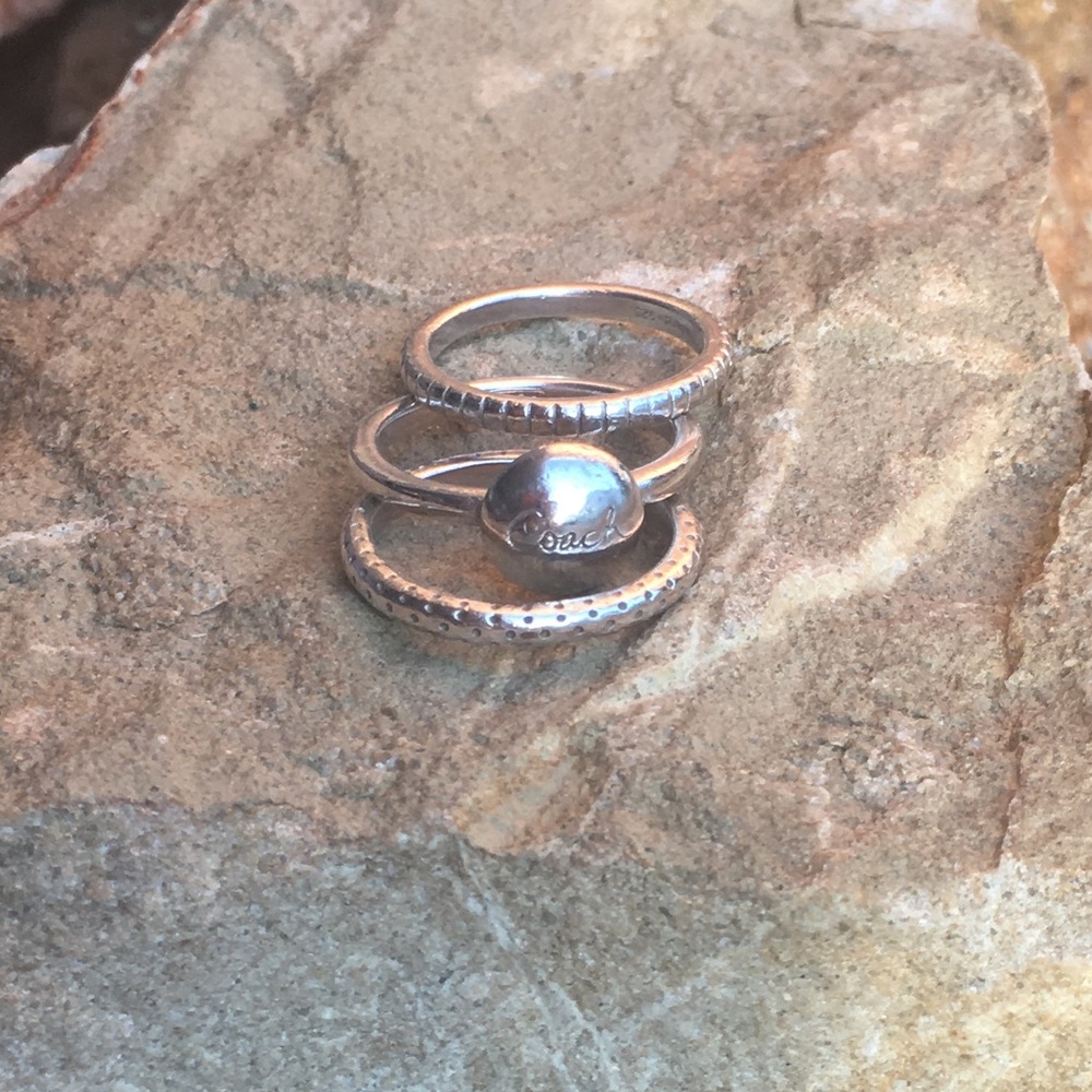 Set of Sterling Silver Coach Rings