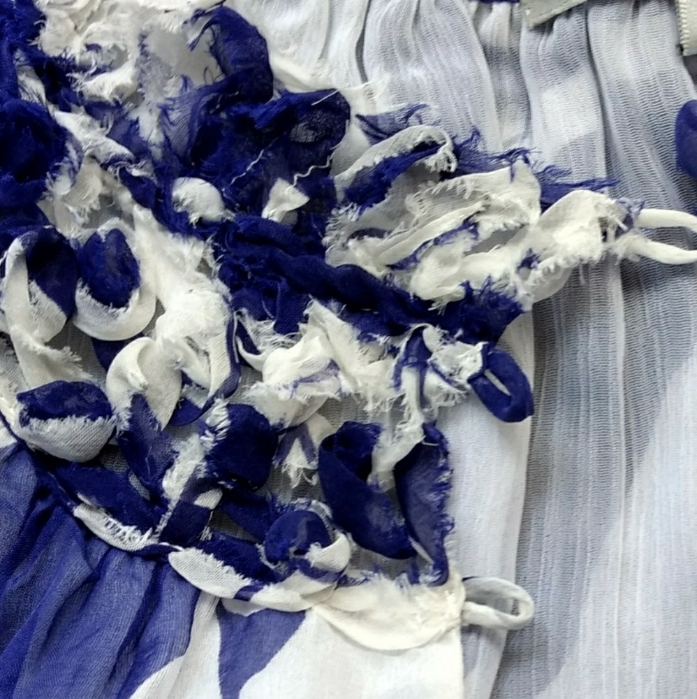 Anthropologie, Blue tassel  Blue blouse shirt, - Picture 4 of 8