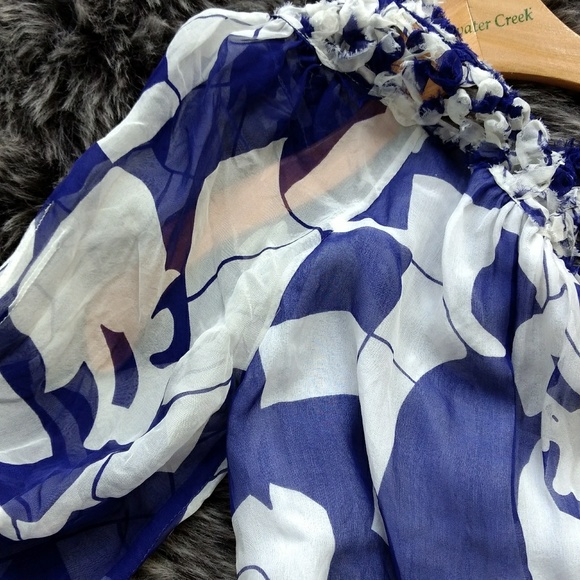 Anthropologie, Blue tassel  Blue blouse shirt, - Picture 6 of 8